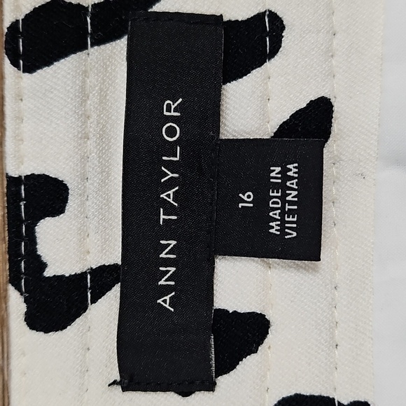 Ann Taylor Cotton Stretch Black & Cream Animal Print High Waist Pencil Skirt - Picture 9 of 15